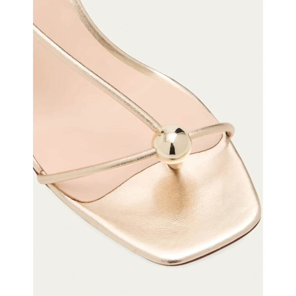 Loeffler Randall Triana Heels 7.5 NWOT Gold Champagne Sandal Tuckernuck Luxury - Picture 6 of 9